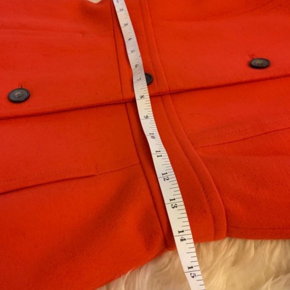 J.Crew Factory Red Wool Coat - Size 0 - Picture 7 of 9